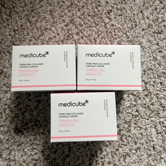 medicube PDRN Pink Collagen Capsule Cream Trio - White & Pink Packaging